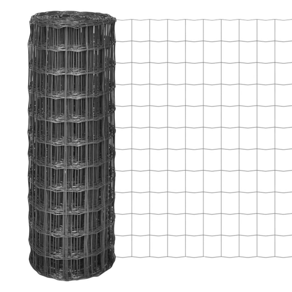 vidaXL Eurozaun Stahl 25 x 0,8 m Grau