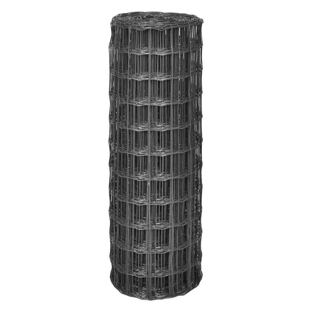 vidaXL Eurozaun Stahl 25 x 0,8 m Grau