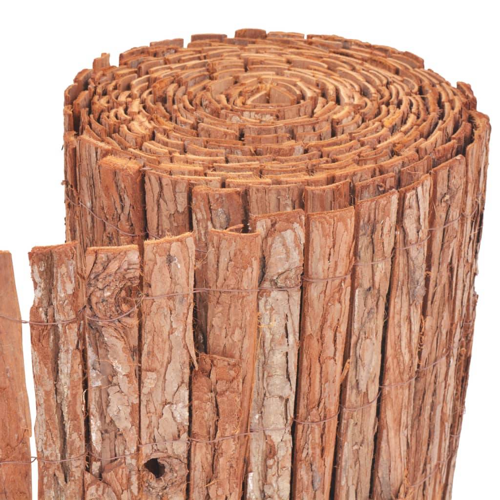 vidaXL Gartenzaun Rinde 1000×50 cm