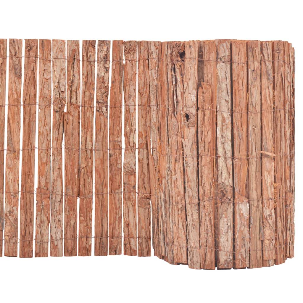 vidaXL Gartenzaun Rinde 1000×50 cm