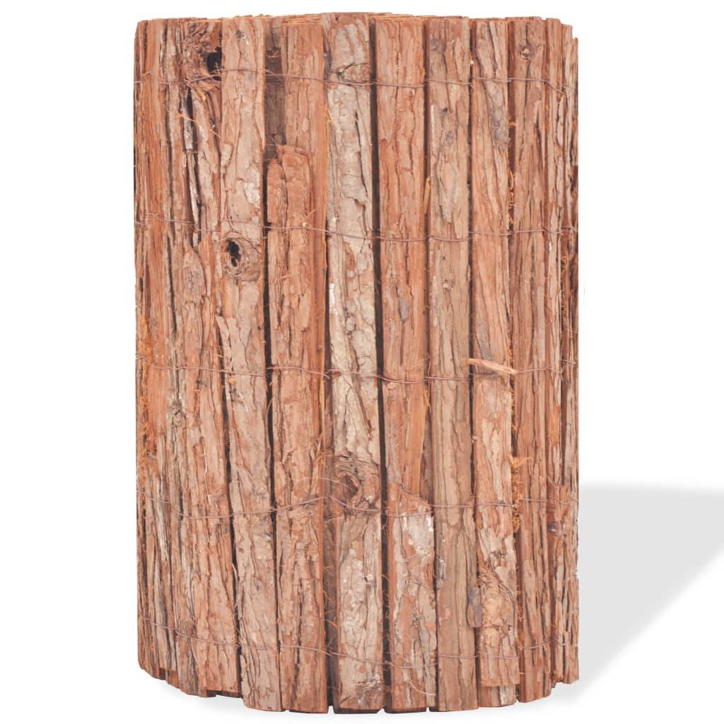 vidaXL Gartenzaun Rinde 1000×50 cm