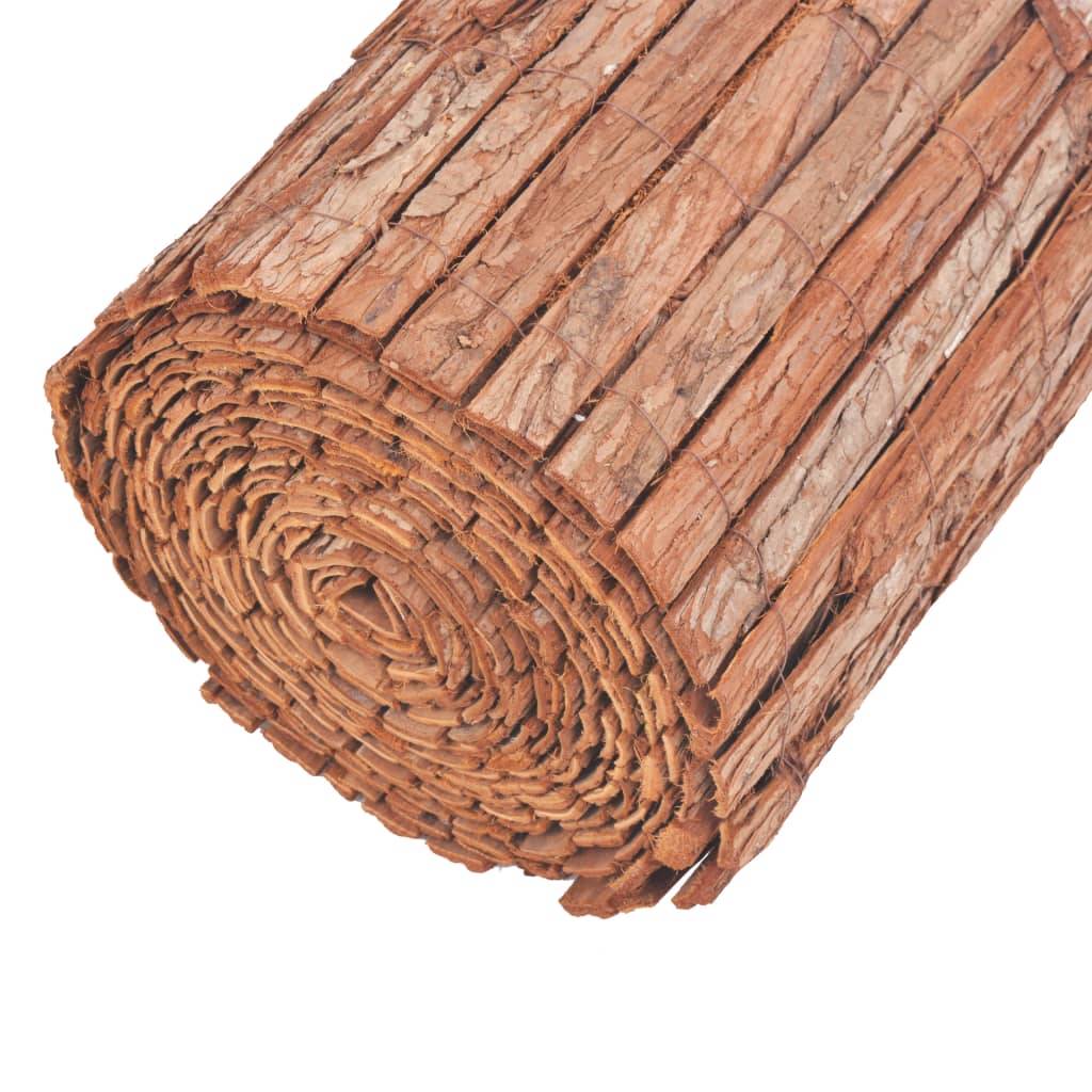 vidaXL Gartenzaun Rinde 1000×50 cm