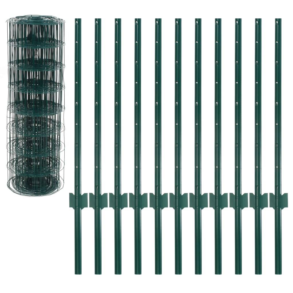 vidaXL Metallzaun Stahl 20 x 0,8 m Grün