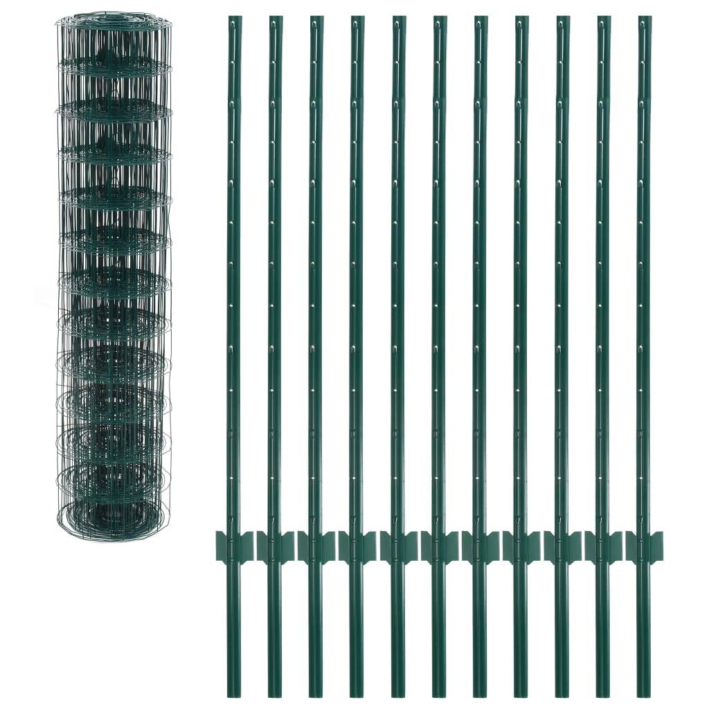 vidaXL Metallzaun Stahl 20 x 1,2 m Grün