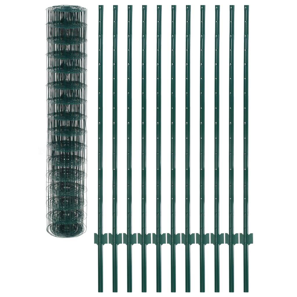 vidaXL Metallzaun Stahl 20 x 1,5 m Grün