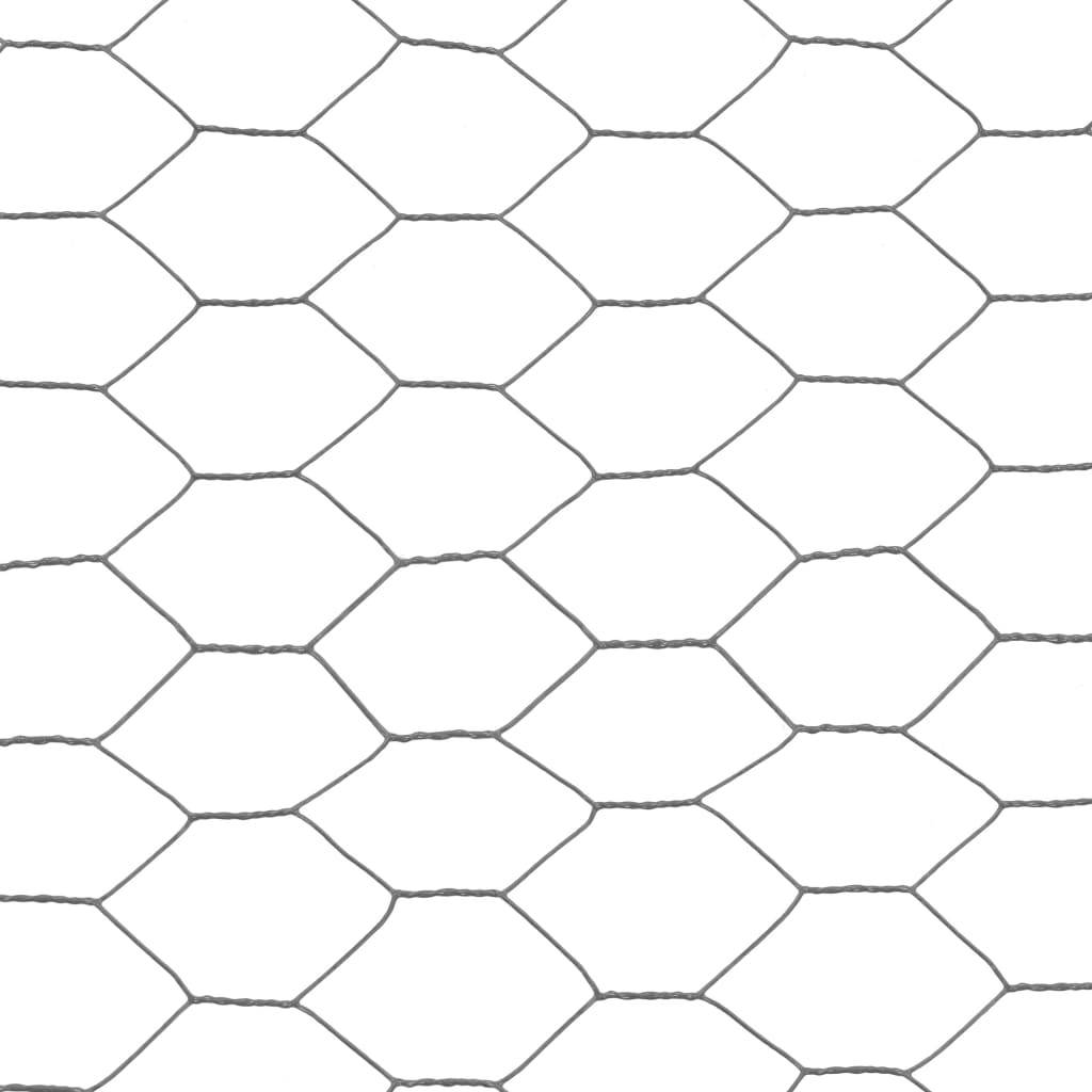 vidaXL Drahtzaun Stahl mit PVC-Beschichtung 25x0,5 m Grau