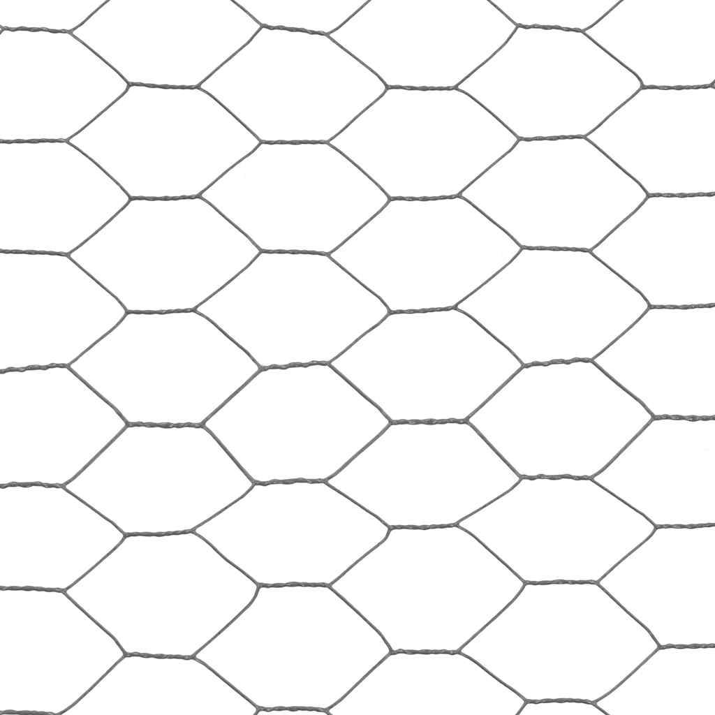 vidaXL Drahtzaun Stahl mit PVC-Beschichtung 25x1,2 m Grau
