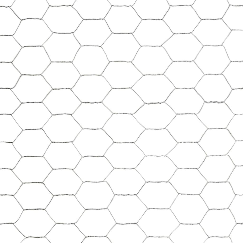vidaXL Drahtzaun Verzinkter Stahl 25x1,2 m Silbern