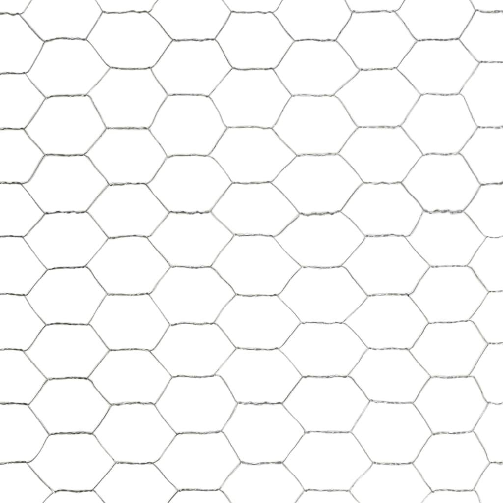 vidaXL Drahtzaun Verzinkter Stahl 25x1,2 m Silbern