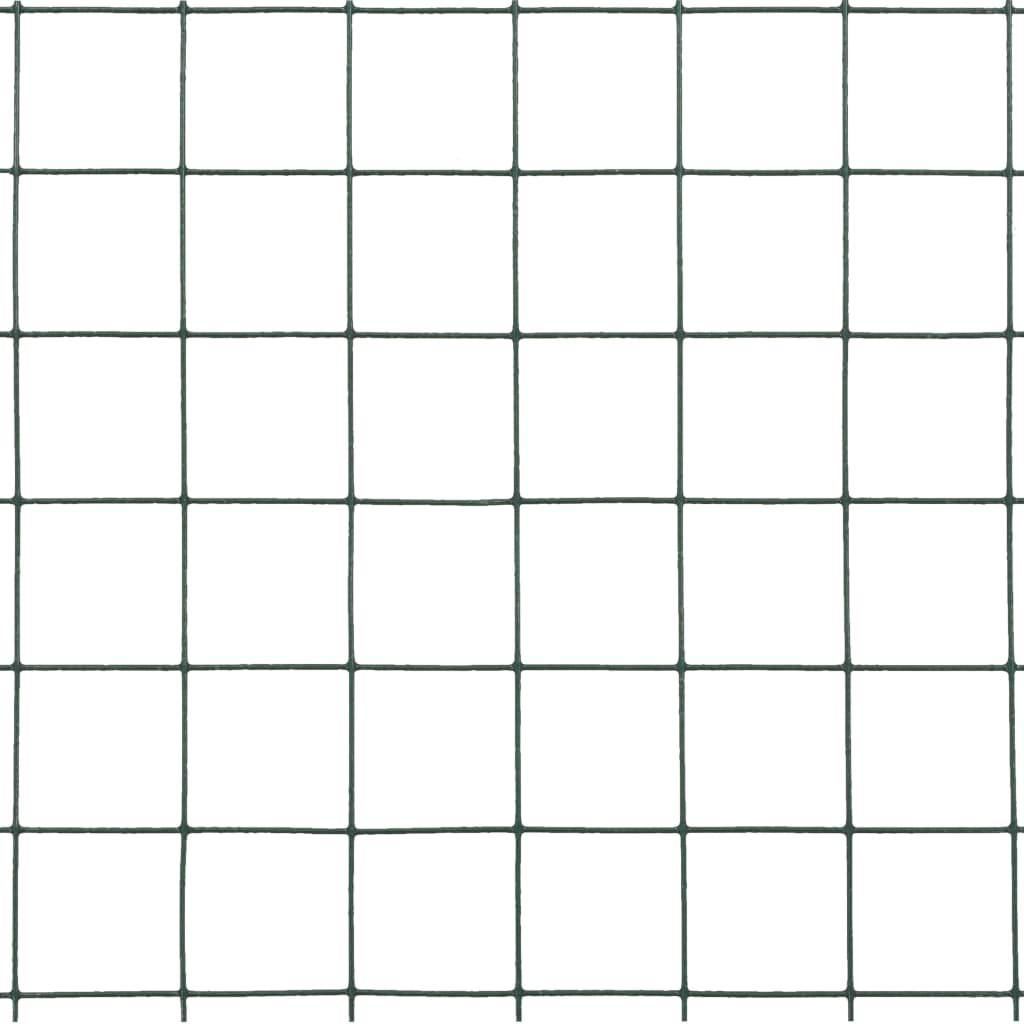 vidaXL Drahtzaun Stahl mit PVC-Beschichtung 25x0,5 m Grün