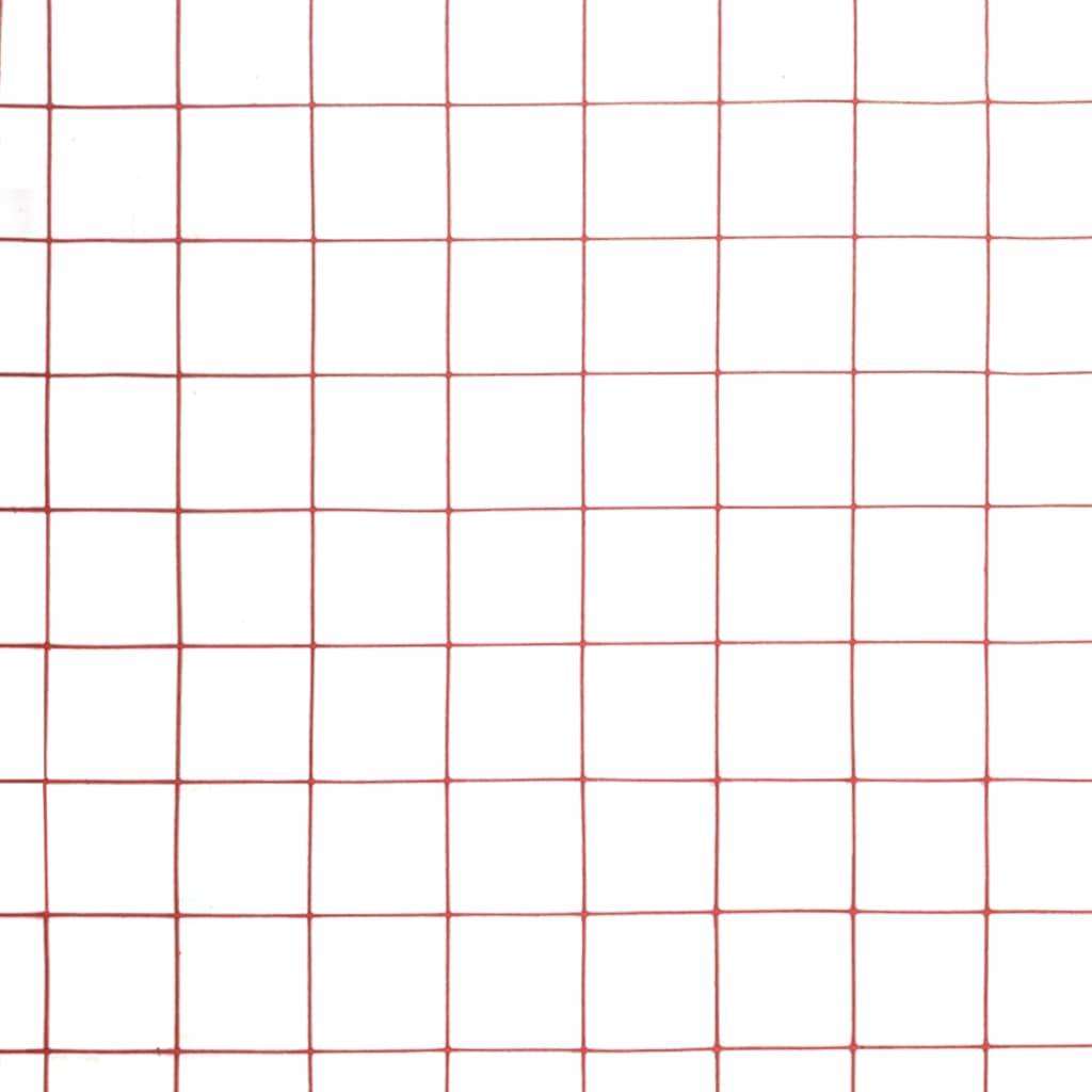 vidaXL Drahtzaun Stahl mit PVC-Beschichtung 25x1,5 m Rot