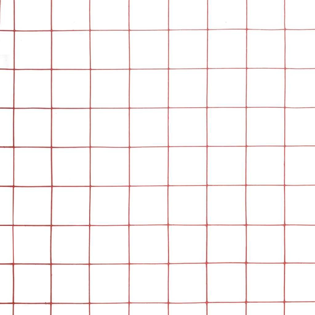 vidaXL Drahtzaun Stahl mit PVC-Beschichtung 25x1 m Rot