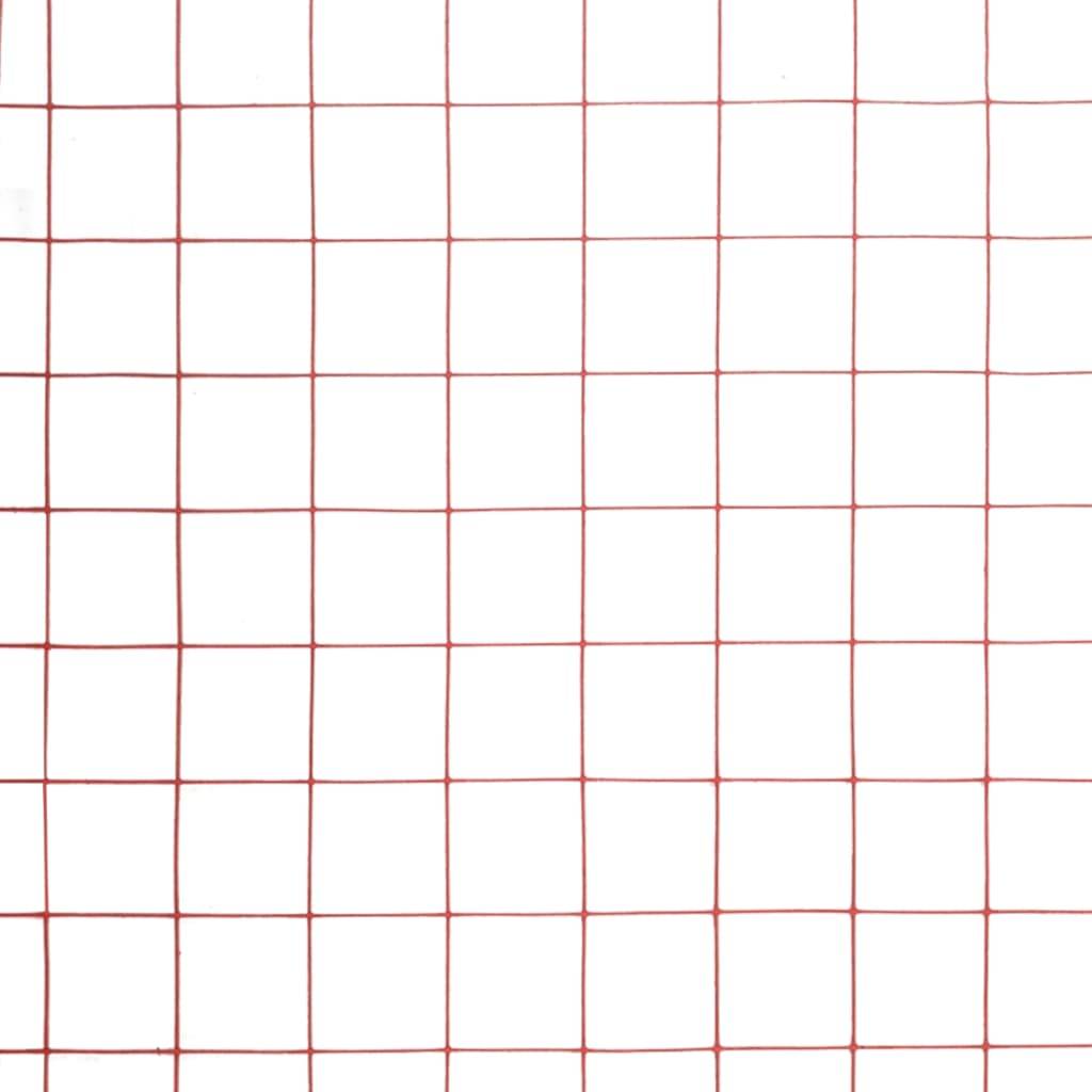 vidaXL Drahtzaun Stahl mit PVC-Beschichtung 25x0,5 m Rot