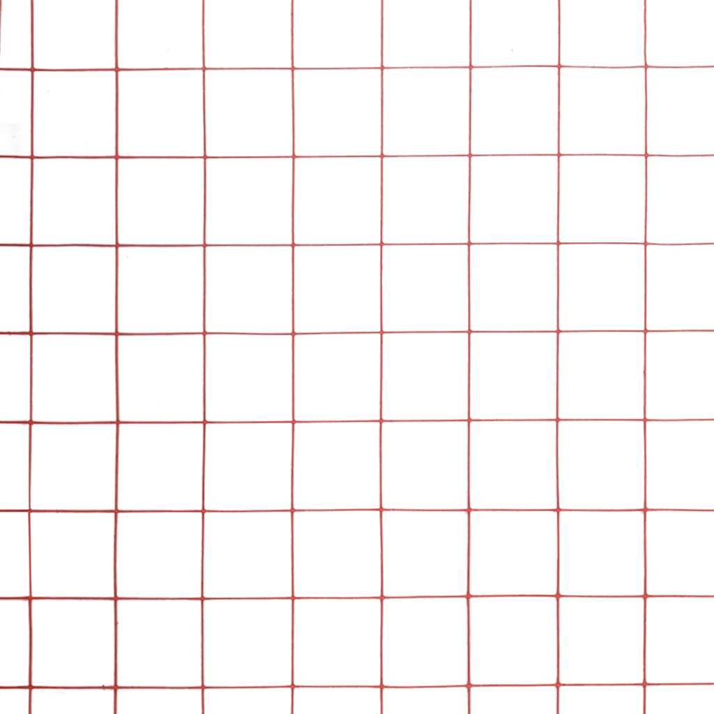 vidaXL Drahtzaun Stahl mit PVC-Beschichtung 25x1,5 m Rot
