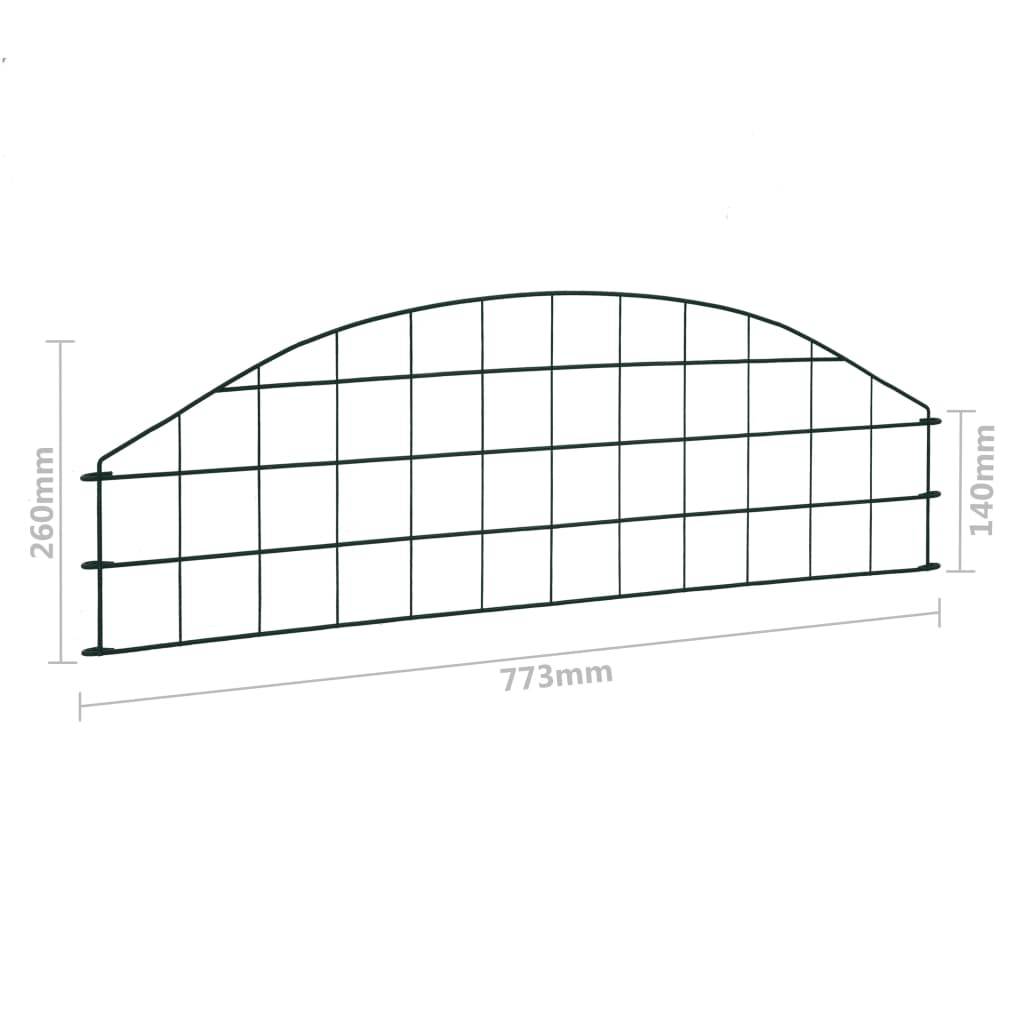 vidaXL Gartenzaun Set Konvex 77,3x26 cm Grün