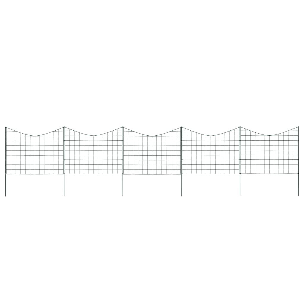 vidaXL Gartenzaun Set Konkav 77,5x64 cm Grün