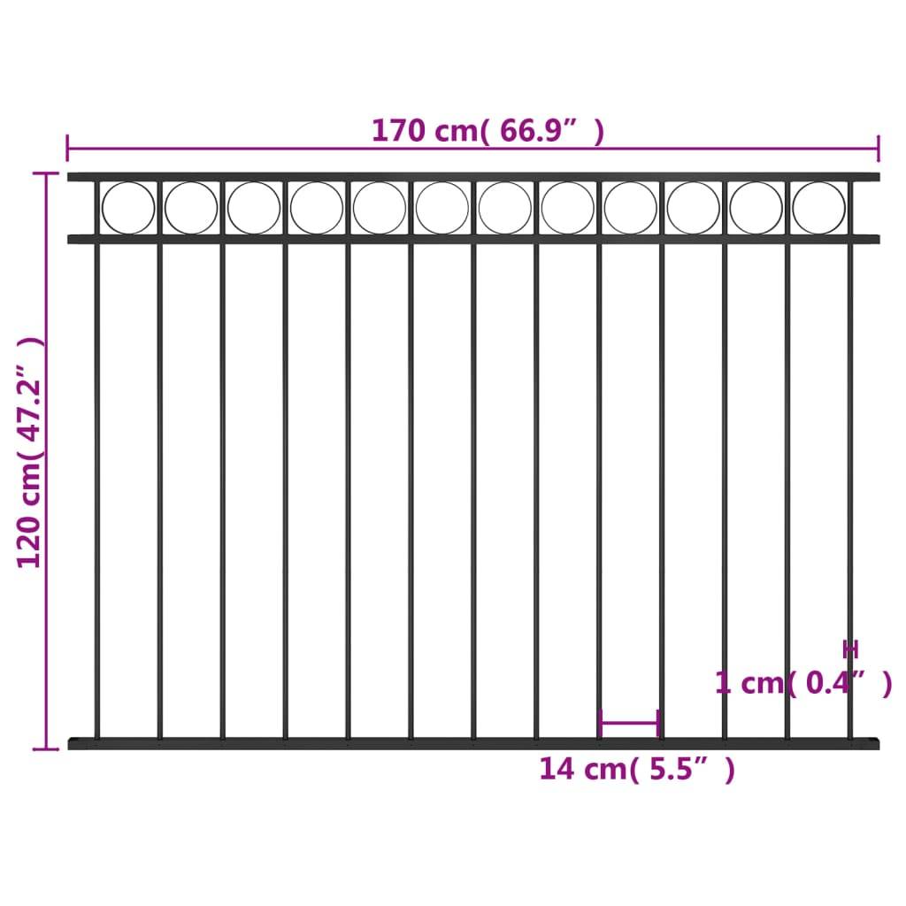 vidaXL Zaunfeld Stahl 1,7x1,2 m Schwarz