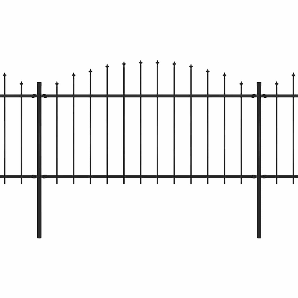 vidaXL Gartenzaun mit Speerspitzen Stahl (1,25 - 1,5) x 15,3 m Schwarz
