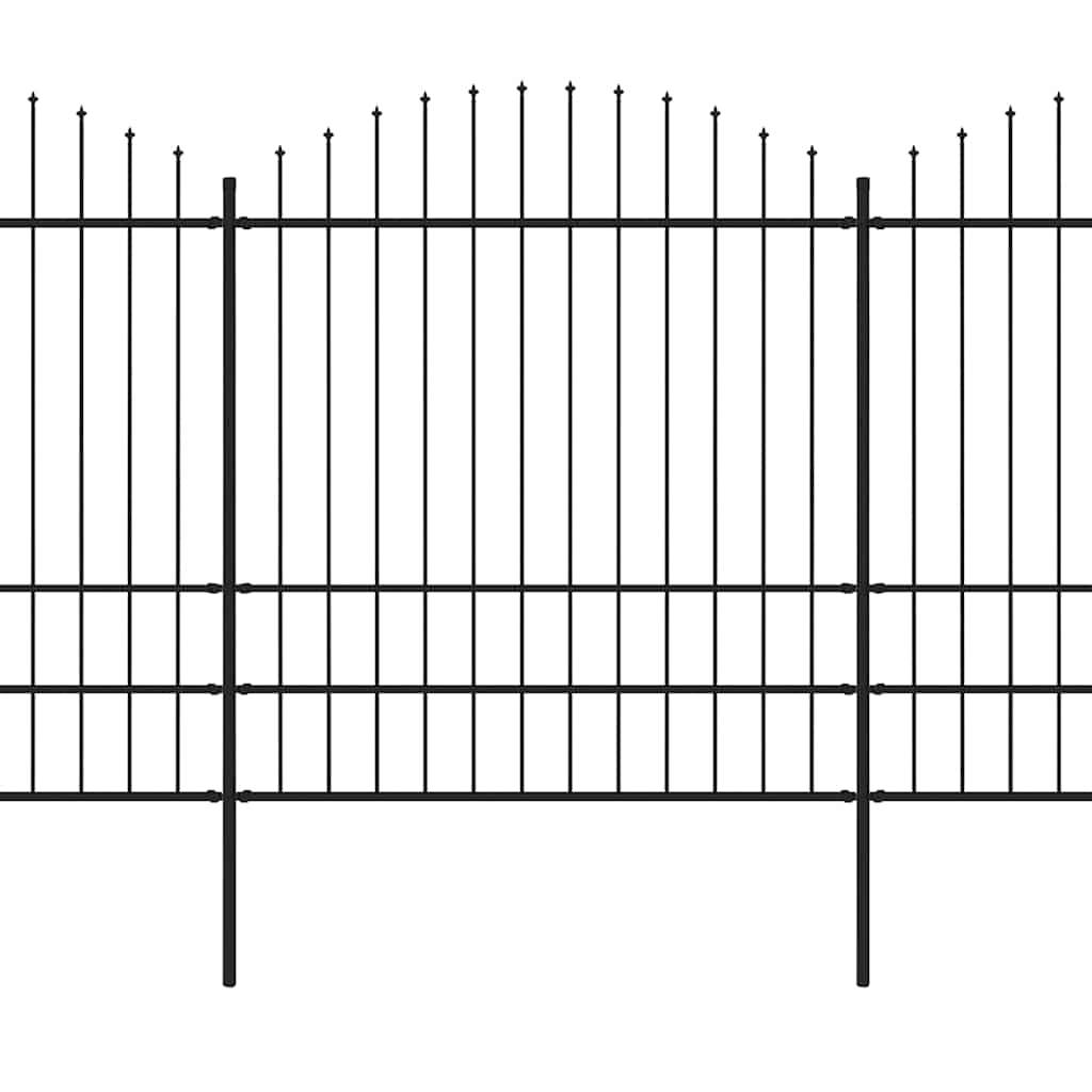 vidaXL Gartenzaun mit Speerspitzen Stahl (1,75 - 2) x 17 m Schwarz