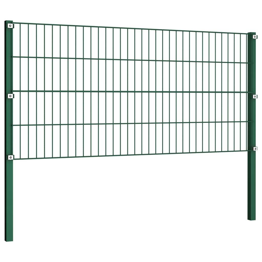 vidaXL Zaunfeld mit Pfosten Eisen 1,7 x 0,8 m Grün