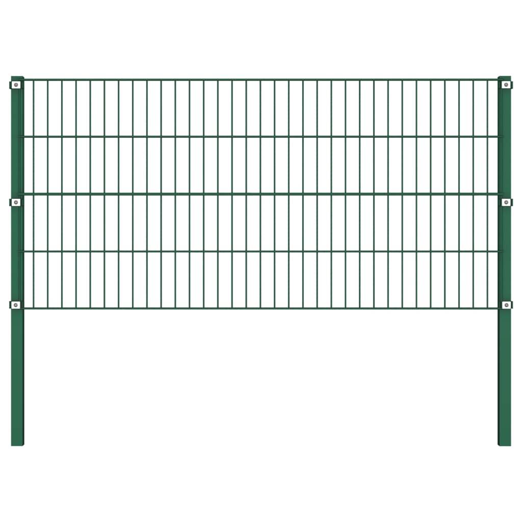 vidaXL Zaunfeld mit Pfosten Eisen 13,6 x 0,8 m Grün