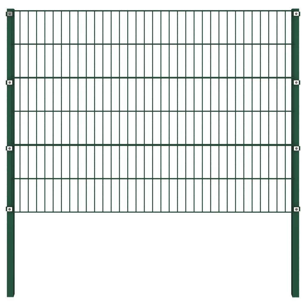 vidaXL Zaunfeld mit Pfosten Eisen 3,4 x 1,2 m Grün