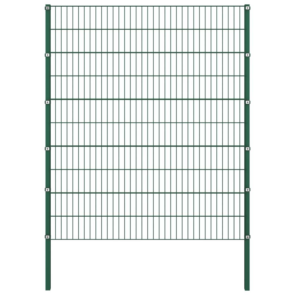 vidaXL Zaunfeld mit Pfosten Eisen 10,2 x 2 m Grün