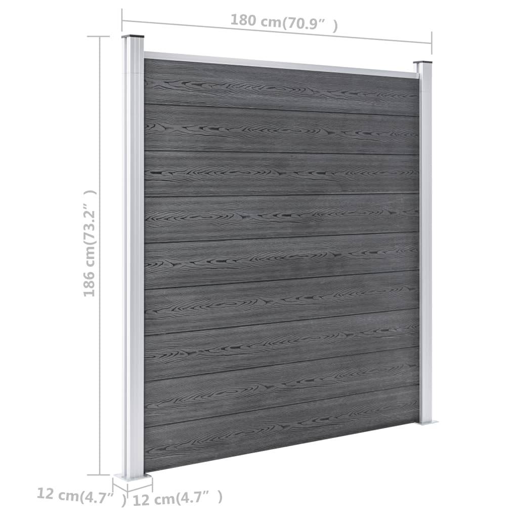 vidaXL Gartenzaun WPC 699x186 cm Grau