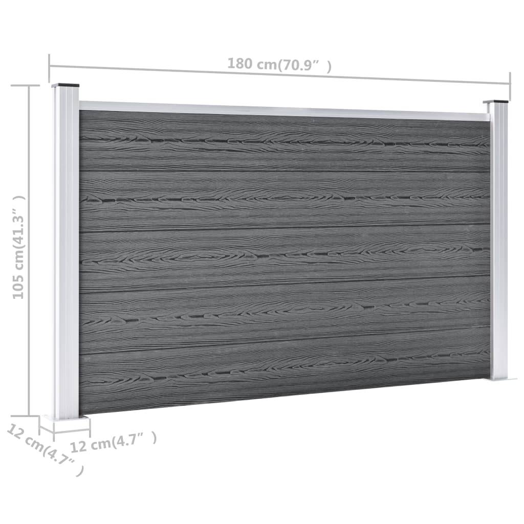 vidaXL Gartenzaun WPC 353x106 cm Grau