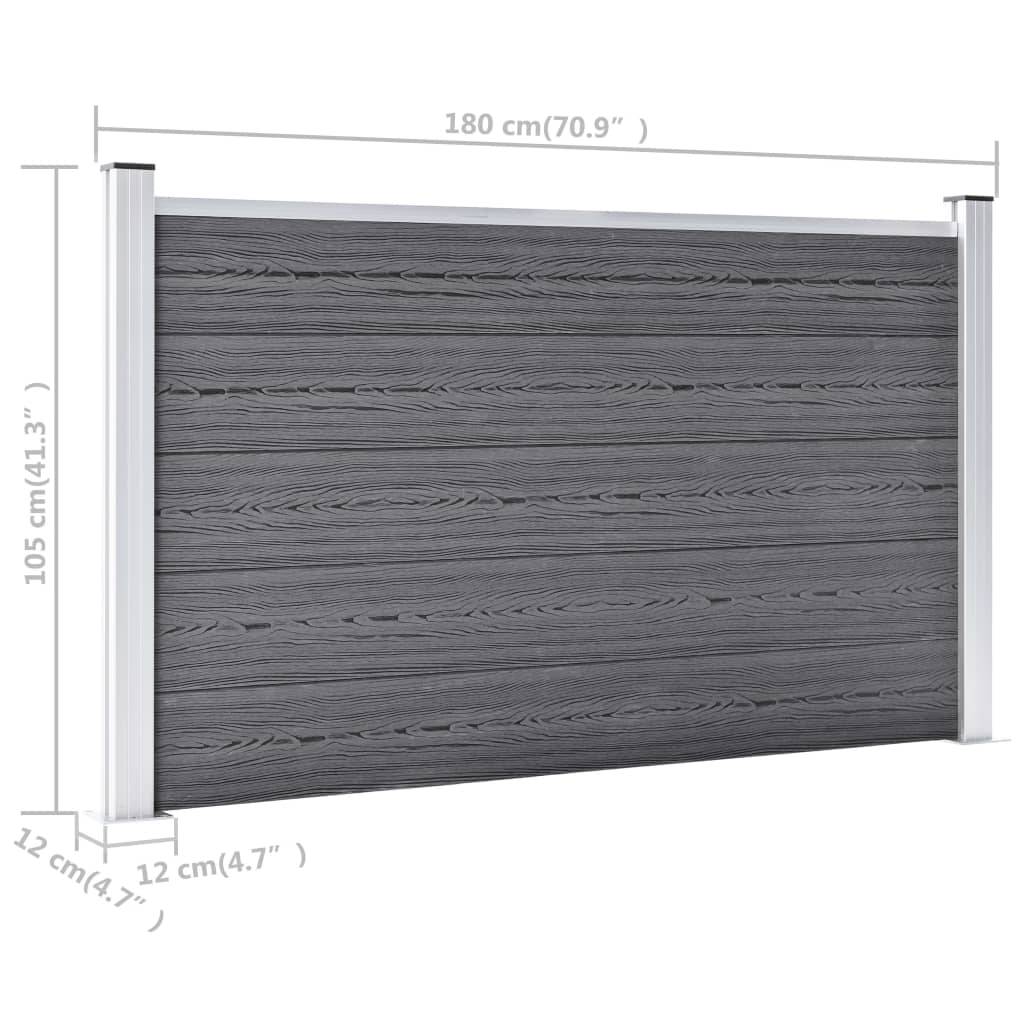 vidaXL Gartenzaun WPC 526x106 cm Grau