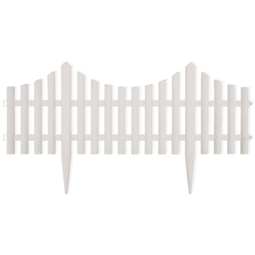 vidaXL Rasenkanten 17 Stk. Weiß 10 m PP