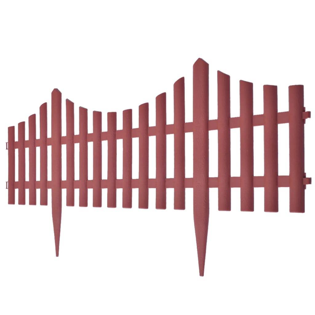 vidaXL Rasenkanten 17 Stk. Braun 10 m PP