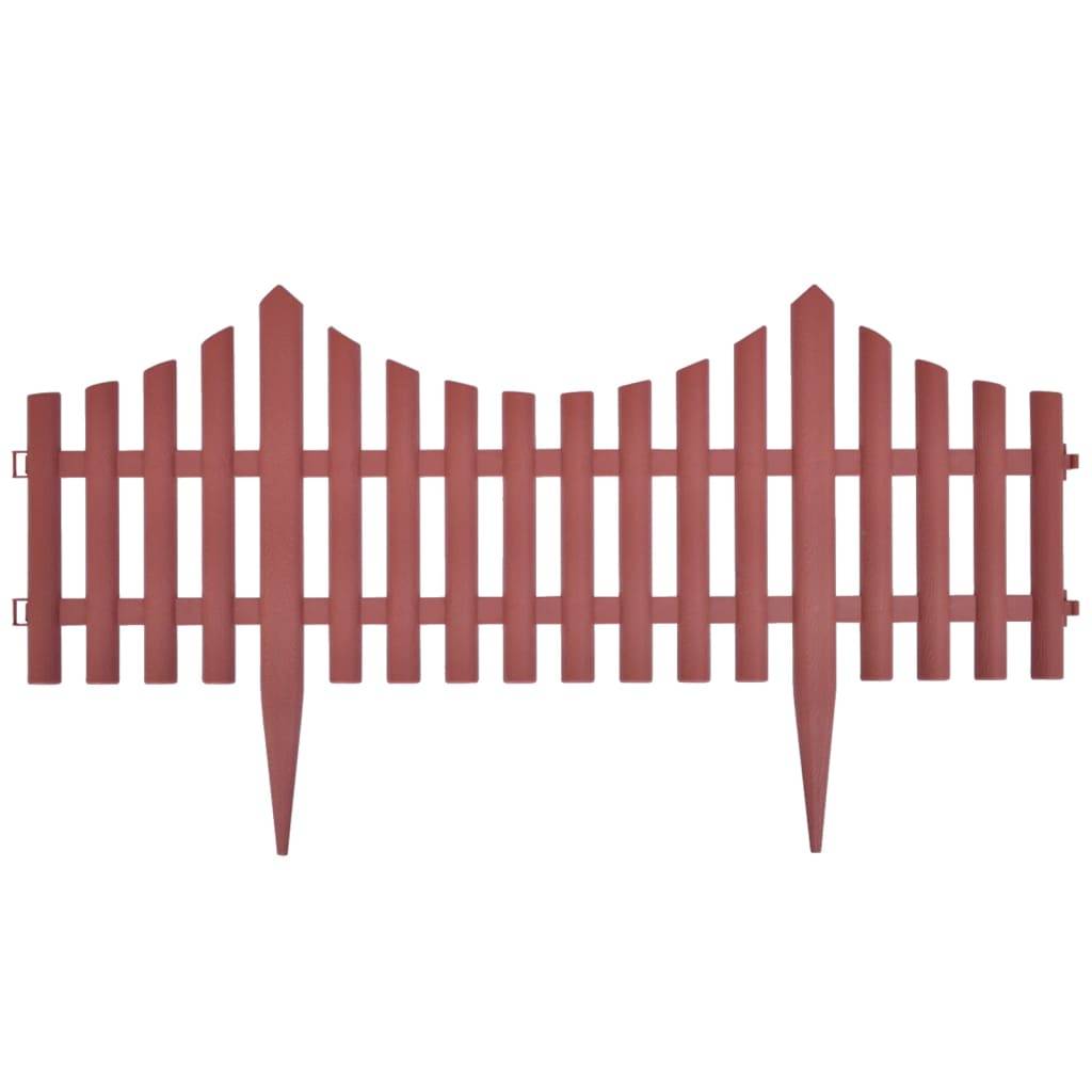 vidaXL Rasenkanten 17 Stk. Braun 10 m PP