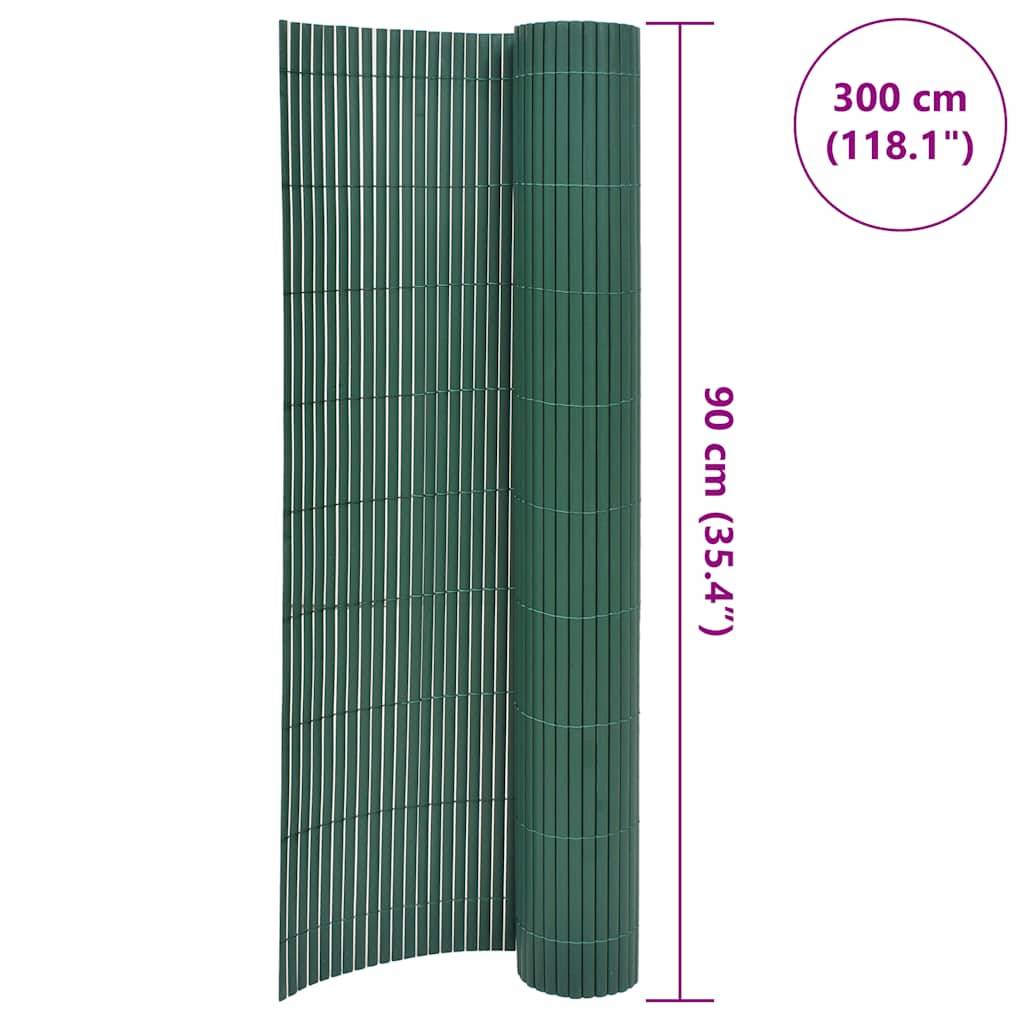 vidaXL Gartenzaun Doppelseitig PVC 90x300 cm Grün