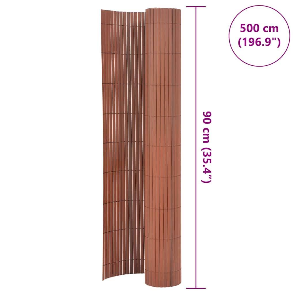 vidaXL Gartenzaun Doppelseitig PVC 90 x 500 cm Braun