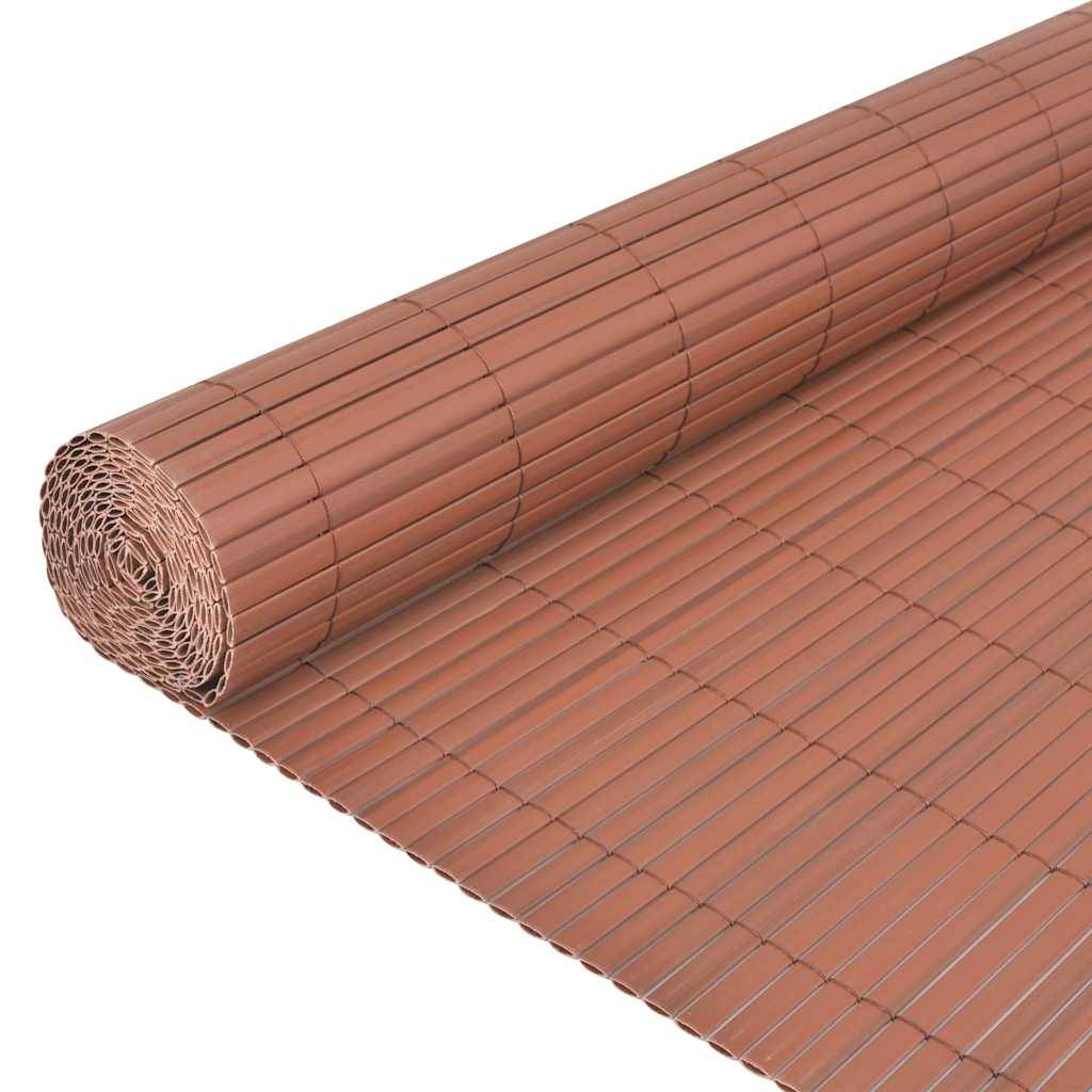 vidaXL Gartenzaun Doppelseitig PVC 90 x 500 cm Braun