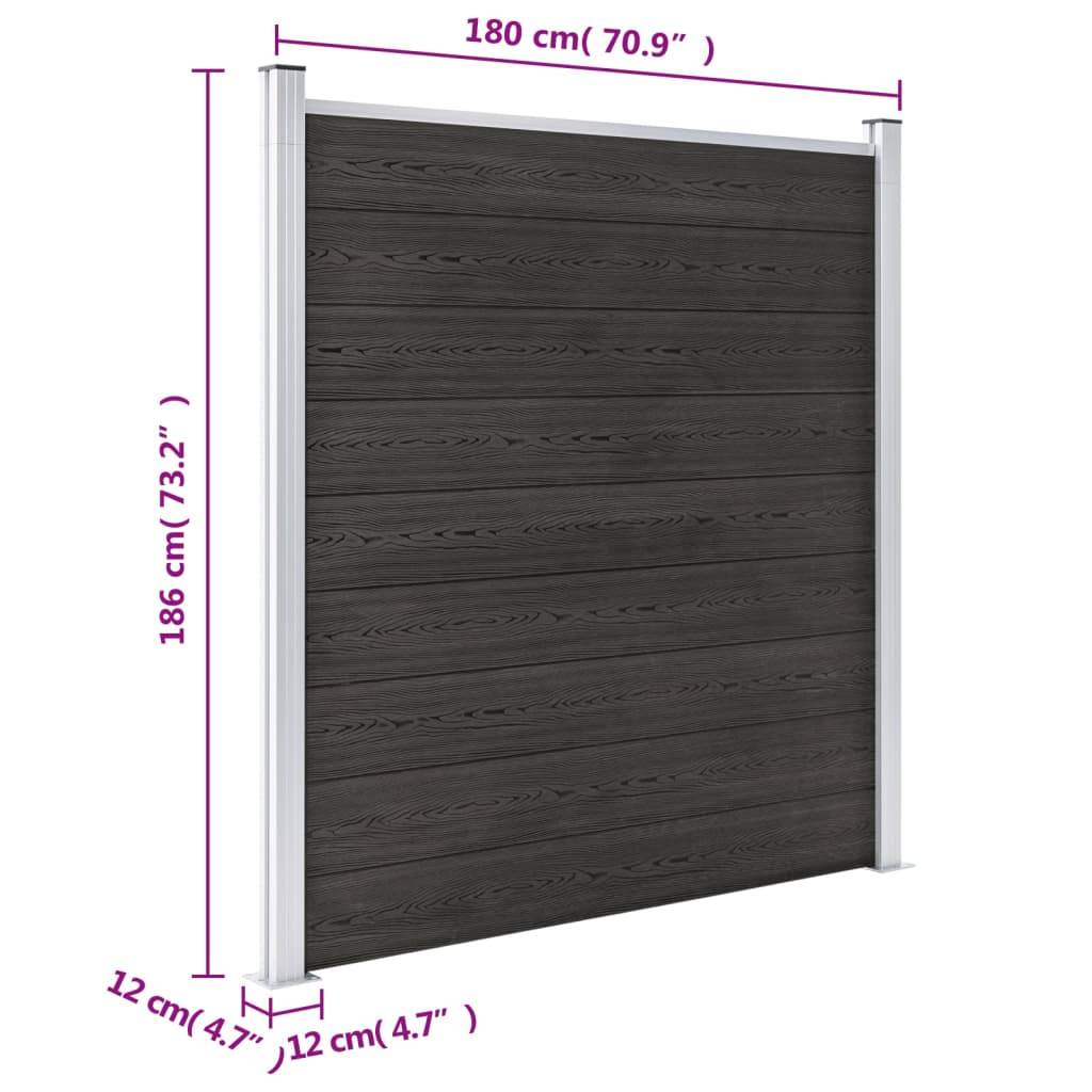 vidaXL Gartenzaun WPC 180×186 cm Grau