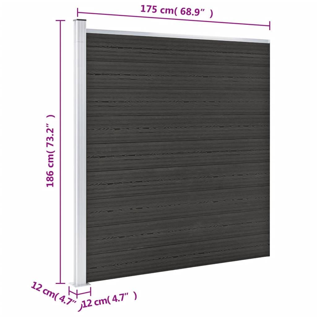 vidaXL Gartenzaun WPC 175x186 cm Grau