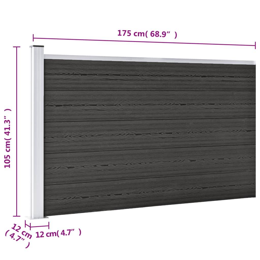 vidaXL Gartenzaun WPC 175x105 cm Grau