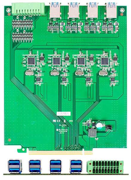 Jetway HM1-USB3X8 (8x USB3.0, 1x 16-bit GPIO) [für HM-1000]