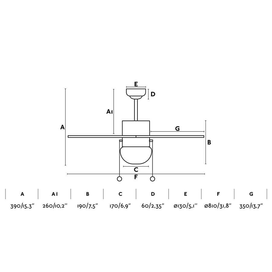 Deckenventilator Palao Bunt 81 cm mit Licht