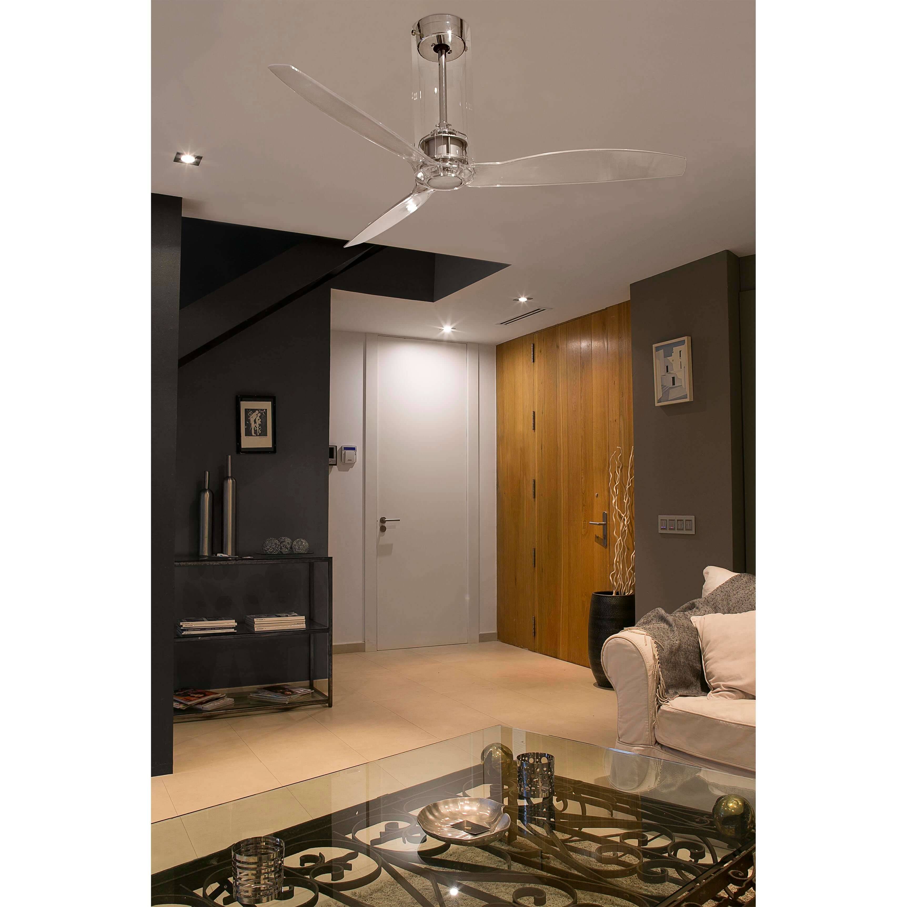 DC Deckenventilator Tube Chrom mit Fernbedienung