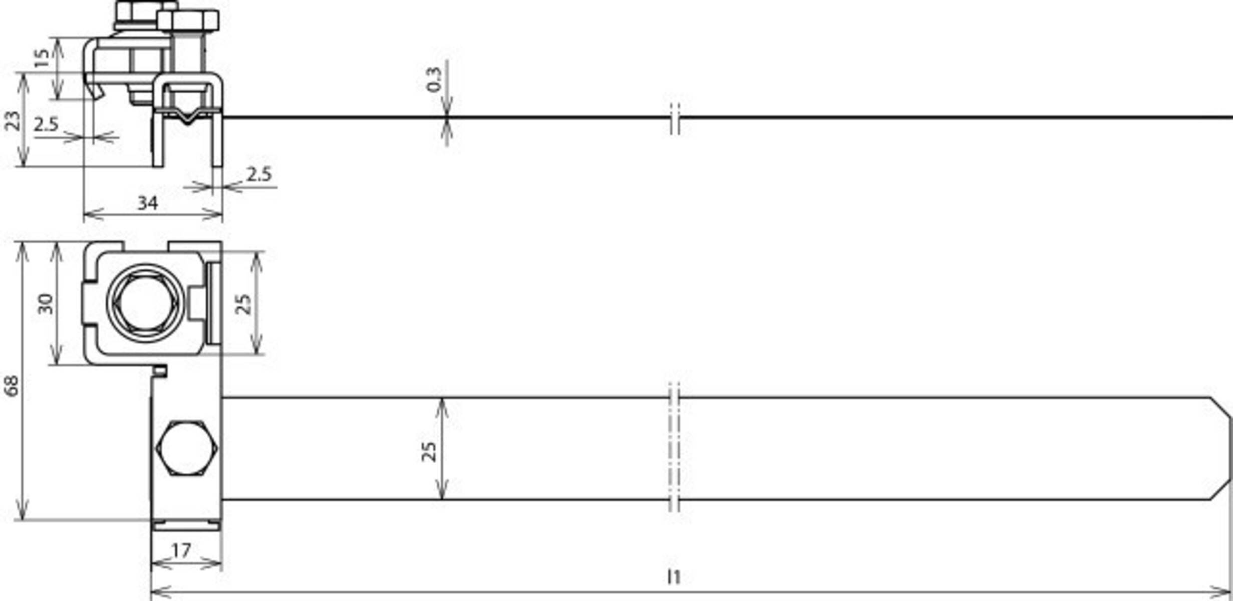 DEHN Antennen-Bandrohrschelle BRS1689AK1X102X68V2A