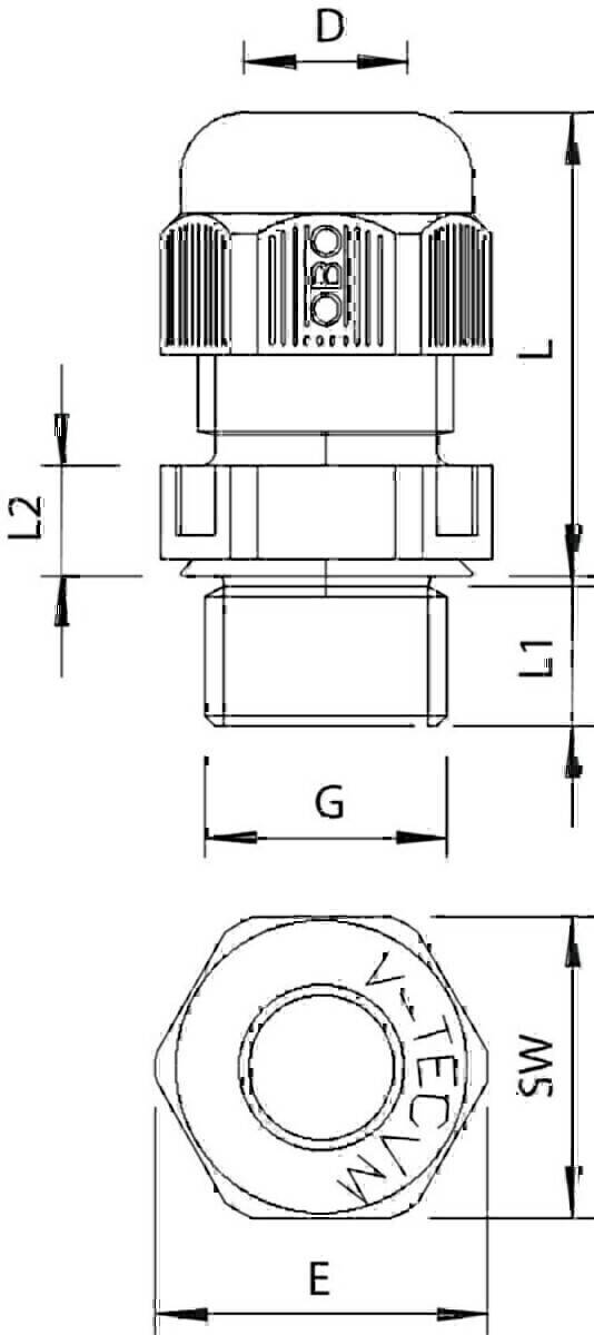 OBO Bettermann Verschraubung V-TEC VM50 LGR