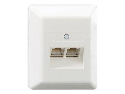 Rutenbeck UAE 8/8 (8/8) Ap rw - Wanddose - CAT 3 - RJ-45 X 2 - Pure White, RAL 9010 (Packung mit 10)