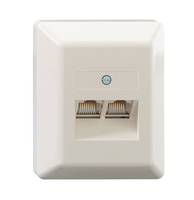 Rutenbeck UAE 8/8 (8/8) Ap rw - Wanddose - CAT 3 - RJ-45 X 2 - Pure White, RAL 9010 (Packung mit 10)