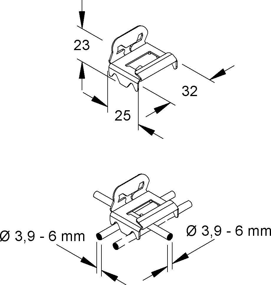 Niedax Gitterrinnen-Befest.Clip MTCDC 24 E2