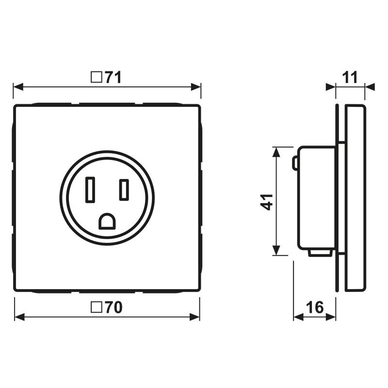10 Stk. Jung Steckdose US-Norm NEMA LS 521-15 WW