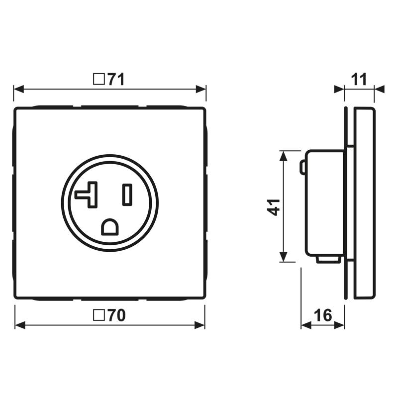 10 Stk. Jung Steckdose US-Norm NEMA LS 521-20 WW