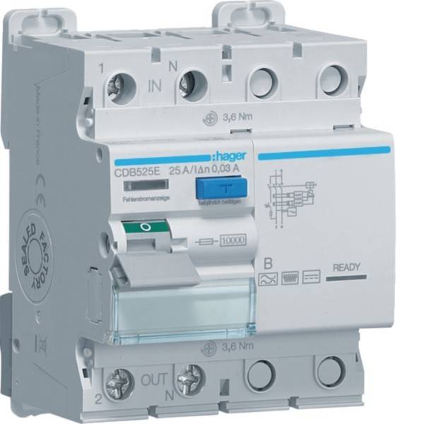Hager Fehlerstromschutzschalter CDB525E